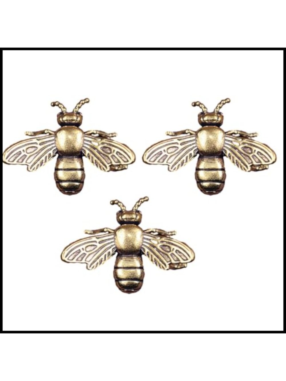 Vintage Brass Bee Figurines Sculpture Set of 3 DIY Craft Home Decor
